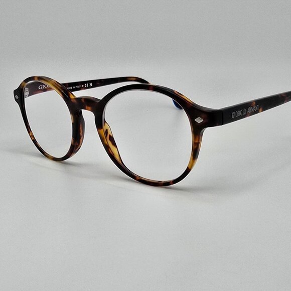 Giorgio Armani AR7004 5011 Matte Havana Round Eyeglasses Frame Italy 47-19-140 - Picture 1 of 12